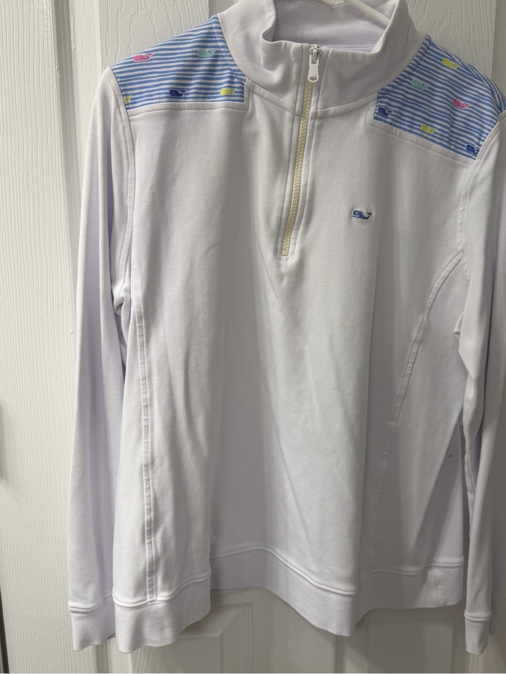 Vineyard Vines White Whale Stripe Shep Shirt Quarter Zip Pullover XL